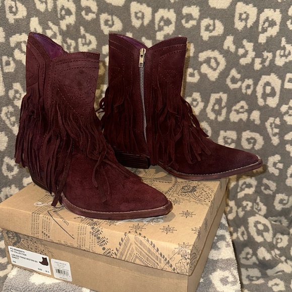 New Lawless Fringe Western Boots by FP Collection at Free People 😍 in Fig 😍 - Picture 11 of 17